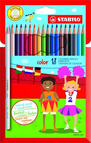 [9936997] STABILO - LAPICES de COLORES COLOR ESTUCHE de 18 (Basicos + Fluor) (Ref.1918/77-11)