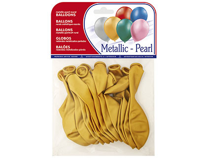 [2063214] GLOBOS METALIZADOS ORO BOLSA DE 15 UNIDADES (Ref.20024)