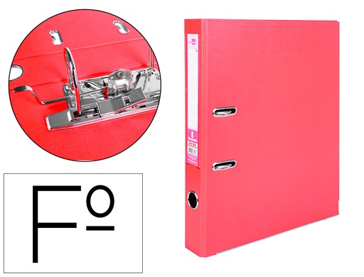 [2079711] LIDERPAPEL - ARCHIVADOR DE PALANCA FOLIO DOCUMENTA FORRADO PVC CON RADO LOMO 52 MM ROJO COMPRESOR METALICO (Ref.AY36)