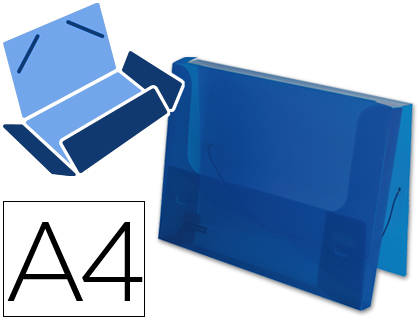 [2020963] BEAUTONE - CARPETA PORTADOCUMENTOS GOMAS 36932 POLIPROPILENO DIN A4 AZUL TRANSPARENTE -LOMO 25 MM (Ref.SS22)
