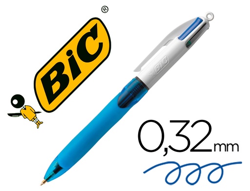 [9046745] BIC - Boligrafo retractil 4Colours Grip 4 colores trazo medio 0,3mm Punta retractil (Ref.887136)