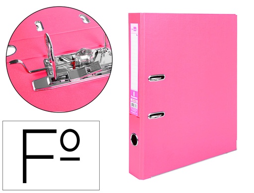 [2079715] LIDERPAPEL - ARCHIVADOR DE PALANCA FOLIO DOCUMENTA FORRADO PVC CON RADO LOMO 52 MM ROSA COMPRESOR METALICO (Ref.AY40)