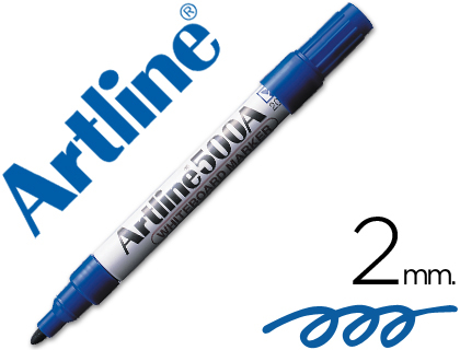 [2011746] ARTLINE - ROTULADOR PIZARRA AZUL PUNTA REDONDA 2 MM RECARGABLE (Ref.EK-500 A)