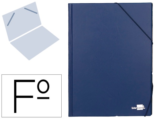 [2026295] LIDERPAPEL - CARPETA GOMAS FOLIO SENCILLA PVC AZUL (Ref.CG41)