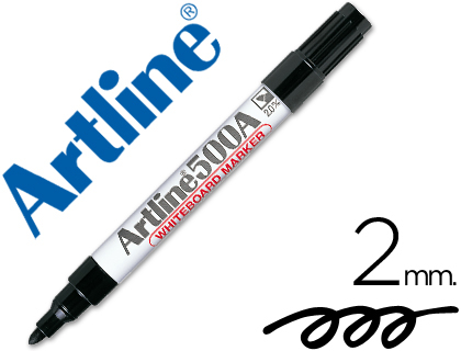 [2011747] ARTLINE - ROTULADOR PIZARRA NEGRO PUNTA REDONDA 2 MM RECARGABLE (Ref.EK-500 N)