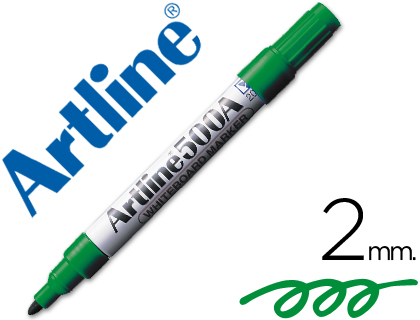 [2011749] ARTLINE - ROTULADOR PIZARRA VERDE PUNTA REDONDA 2 MM RECARGABLE (Ref.EK-500 V)