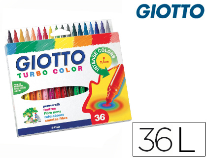 [2059891] GIOTTO - ROTULADOR TURBO COLOR CAJA DE 36 COLORES (Ref.418000)