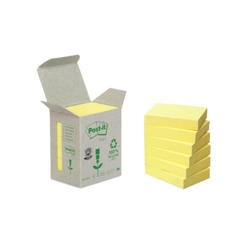 [1292168] POST-IT - Torre notas adhesivas 6 blocs 100h Amarillo 38x51mm Reciclado (Ref.FT510118654)