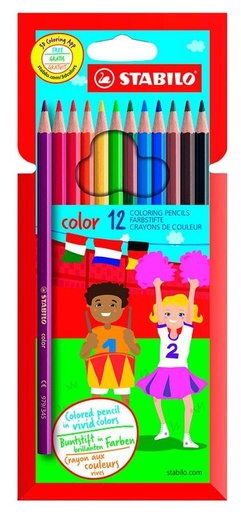 [9934894] STABILO - LAPICES de COLORES COLOR ESTUCHE de 12 (Basicos + Fluor) (Ref.1912/77-11)
