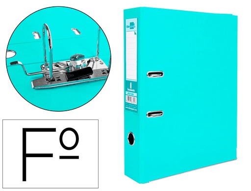 [2079703] LIDERPAPEL - ARCHIVADOR DE PALANCA FOLIO DOCUMENTA FORRADO PVC CON RADO LOMO 75 MM VERDE CLARO COMPRESOR (Ref.AY28)
