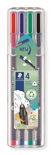 [1940162] STAEDTLER - Estuche 4 rotuladores TriplusFine 0.3mm colores surtidos 334SB4 (Ref.334 SB4)