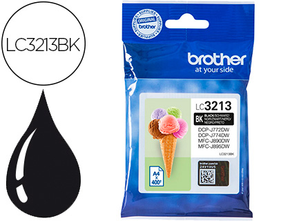 [9154535] BROTHER - Ink-jet lc3213 dcp-j572 / dcp-j772 / dcp-j774 / mfc-j890 / mfc-j895 negro 400 pag (Ref. LC3213BK)