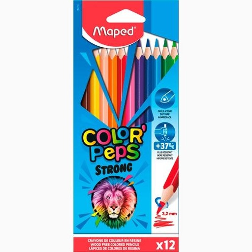 [9941089] MAPED - LAPICES de COLORES COLOR"PEPS RESINA Estuche de 12 (Ref.862712)