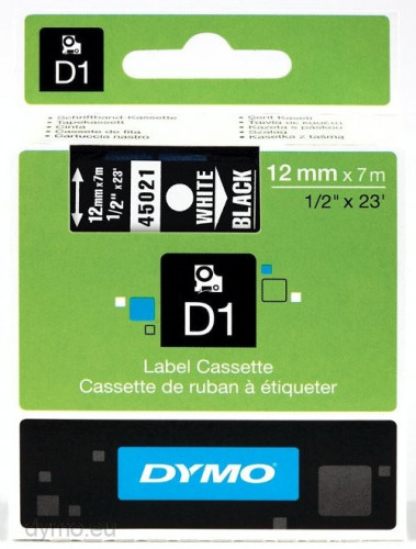 [1764389] DYMO - Cinta 12mmx7m Blanco/Negro (Ref.S0720610)
