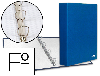 [2025565] LIDERPAPEL - CARPETA DE 4 ANILLAS 40MM MIXTAS FOLIO Cartón FORRADO PAPER COAT AZUL (Ref.CH11)