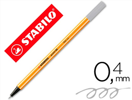 [9049218] STABILO - Rotulador Punta de Fibra Point 88 Gris azul claro Trazo 0,4 mm (Ref.88/94)