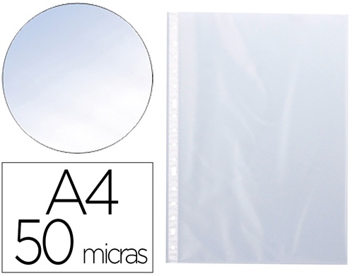[2068450] Q-CONNECT - FUNDA MULTITALADRO DIN A4 50 MC CRISTAL BOLSA DE 10 UNIDADES (Ref.KF16907)