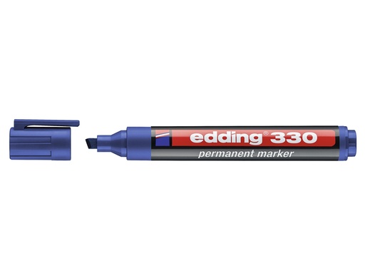 [1697975] EDDING - Marcador permanente recargable 300 y 330 Trazo 1 - 5 mm Punta biselada Azul (Ref.330-03)