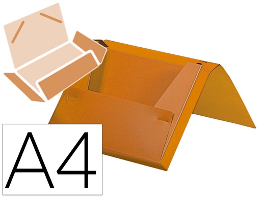 [2010910] LIDERPAPEL - Carpeta portadocumentos gomas polipropileno din A4 naranja fluor lomo 25 mm (Ref. SS49)