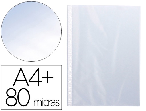 [2068455] Q-CONNECT - FUNDA MULTITALADRO A4+ 80 MC CRISTAL BOLSA DE 10 UNIDADES (Ref.KF16913)