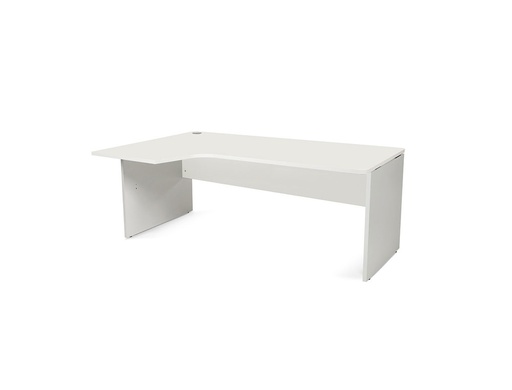 [2078225] ROCADA - MESA SERIE WORK 180X120 CM IZQUIERDA ACABADO AB04 ALUMINIO/BLANCO (Ref.2054AB04)