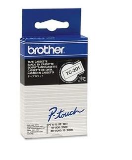 [9096001] BROTHER - Cinta Negro/Blanco 12mmx7.7m (Ref.TC201)