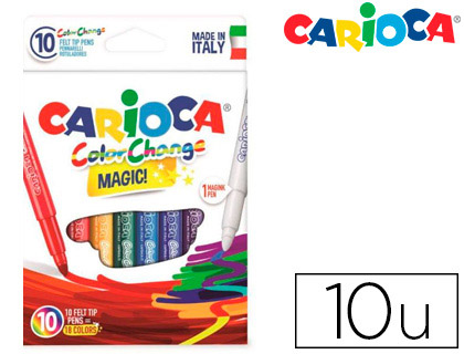 [2150283] CARIOCA - Rotulador cambia color tinta magica caja de 10 unidades colores surtidos (Ref. 42737)