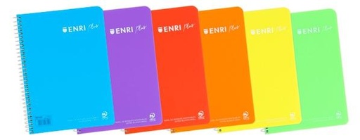 [9936237] ENRI - BLOCK PLUS tapa PP Fº 80h PAUTA 2,5 90g SURTIDO (6 col.) (Ref.400133586)