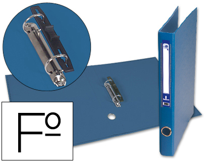 [2025073] LIDERPAPEL - CARPETA DE 2 ANILLAS 25MM MIXT AS FOLIO FORRADO PAPERCOAT CON OLLAO Y TARJETERO COMPRESOR PLASTICO AZUL (Ref.AY13)