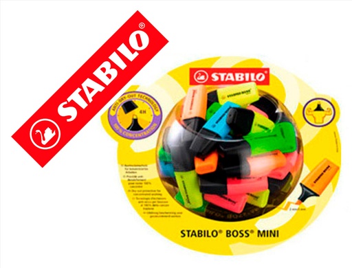 [9078048] STABILO - Rotulador boss mini fluorescente expositor bombonera de 50 unidades colores surtidos (Ref. 07/50-1)