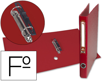 [2025075] LIDERPAPEL - CARPETA DE 2 ANILLAS 25MM MIXT AS FOLIO FORRADO PAPERCOAT CON OLLAO Y TARJETERO COMPRESOR PLASTICO ROJO (Ref.AY15)