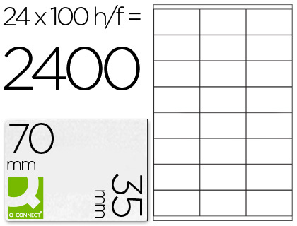 [2025206] Q-CONNECT - ETIQUETA ADHESIVA -TAMAÑO 70X35 MM FOTOCOPIADORA LASER INK-JET CAJA CON 100 HOJAS DIN A4 (Ref.KF10645)