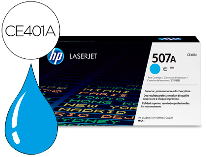 [9058389] HP ( HEWLETT PACKARD ) - Toner Laser ORIGINALES 507A Cyan (Ref.CE401A)