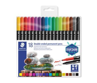 [9936492] STAEDTLER - ROTULADOR PERMANENTE 3187 DESIGN JOURNEY DOBLE PUNTA ESTUCHE de 18 (Ref.3187 TB18)