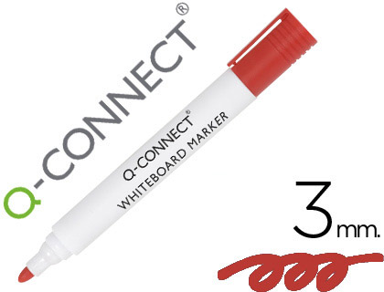 [2078931] Q-CONNECT - ROTULADOR PIZARRA BLANCA COLOR ROJO PUNTA REDONDA 3.0 MM (Ref.KF26037)