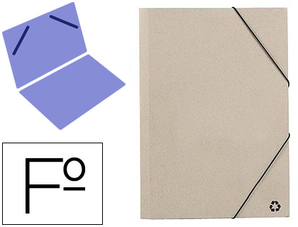 [2156285] MARIOLA - Carpeta gomas folio 3 sencilla carton ecologico color gris (Ref. 4780E)