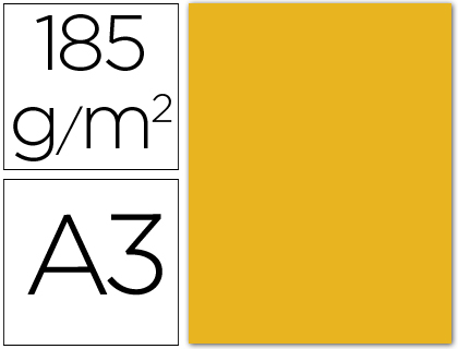 [2054791] GUARRO - CARTULINA DIN A3 ORO 185 GR PAQUETE 50 H (Ref.200005834)