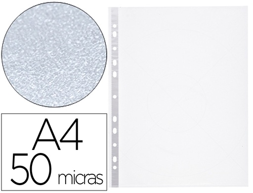 [2032709] Q-CONNECT - FUNDA MULTITALADRO DIN A4 50 MICRAS PIEL DE NARANJA BOLSA DE 10 UNIDADES (Ref.KF01630)