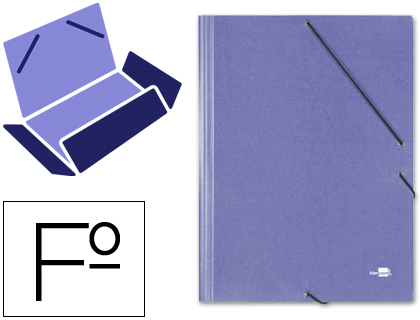 [2023816] LIDERPAPEL - CARPETA GOMAS FOLIO 3 SOLAPAS Cartón SIMIL PRESPAN AZUL (Ref.CG33)