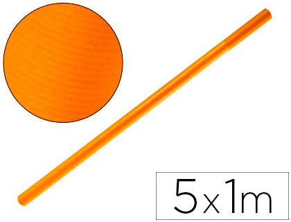 [2063742] LIDERPAPEL - PAPEL KRAFT NARANJA FUERTE ROLLO 5X1 MT (Ref.PK70)