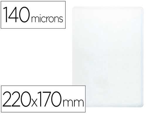 [2006385] Q-CONNECT - FUNDA PORTACARNET CUARTO 140 MICRAS PVC TRANSPARENTE 220X170MM (Ref.KF15079)