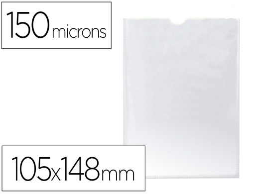 [2057733] Q-CONNECT - FUNDA PORTADOCUMENTO DIN A6 150 MICRAS PVC TRANSPARENTE CON UÑERO 105X148 MM (Ref.KF15578)