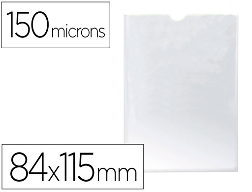 [2057734] Q-CONNECT - FUNDA PORTADOCUMENTO DIN A7 150 MICRAS PVC TRANSPARENTE CON UÑERO 74X105 MM (Ref.KF15579)