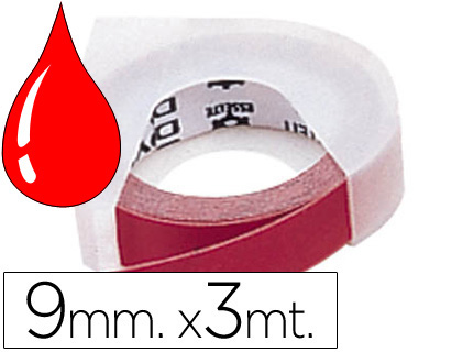 [2002115] DYMO - CINTA 9MM X 3MT ROJA -TRADICIONAL (Ref.S0898150/524702)