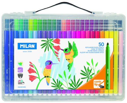 [9932137] MILAN - ROTULADOR FIBRA PUNTA CONICA ESTUCHE 50 (Ref.615350)