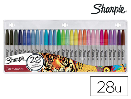 [2153678] SHARPIE - ROTULADORES PERMANENTE PUNTA FINA BLISTER DE 28 UNIDADES COLORES SURTIDOS (Ref.2061129)