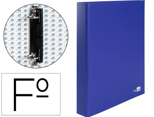 [2025304] LIDERPAPEL - CARPETA DE 2 ANILLAS 25MM MIXTAS FOLIO Cartón FORRADO PAPER COAT COMPRESOR PLASTICO AZUL (Ref.CA15)