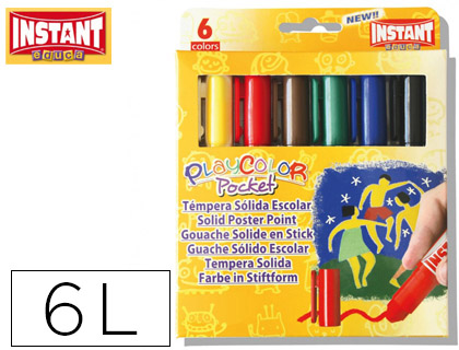 [9074075] PLAYCOLOR - C.6 TEMPERAS SOLIDAS 5GR STDA (Ref.10511)