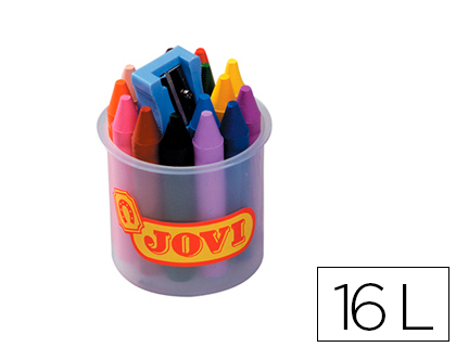 [2025938] JOVI - LAPICES CERA COLOR -BOTE DE 16 COLORES (Ref.980-16)