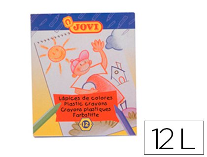 [2004387] JOVI - LAPICES CERA HEXAGONAL CAJA DE 12 COLORES (Ref.912)